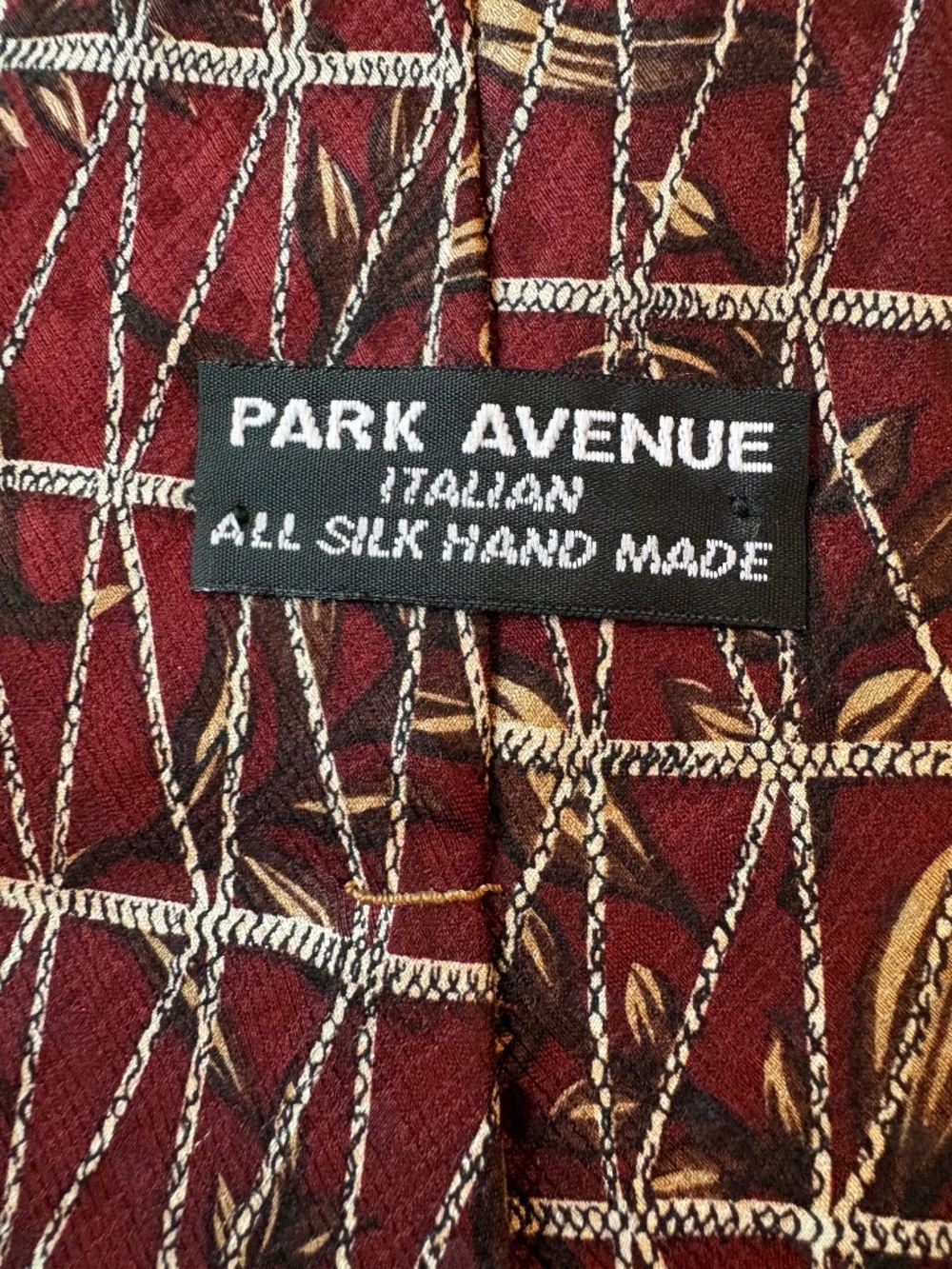 Park Avenue Italian All Silk Hand Made Necktie